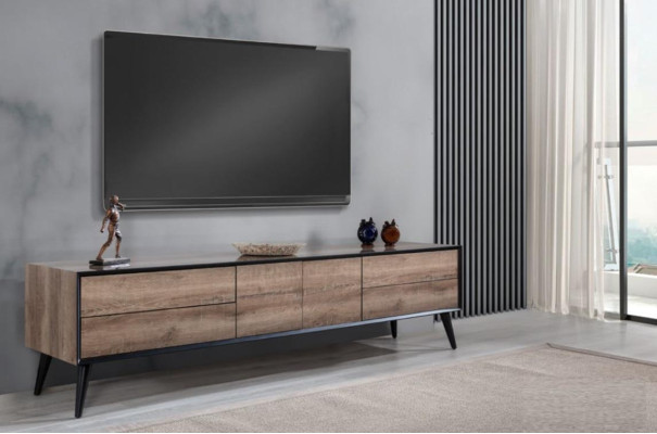 TV stand RTV lowboard living room modern brown wood sideboard table