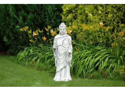 Decorative Buddha sculpture in stone look. Large figure sculpture for garden