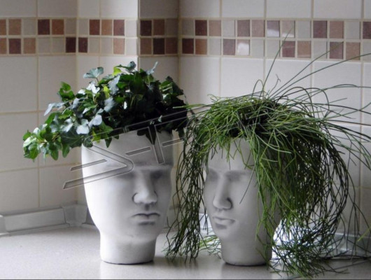 Design flowerpot top plant pot container figure pots decor face sculpture