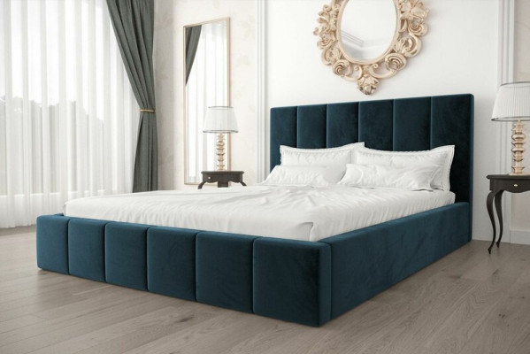 Double Bed Luxury Velvet Textile Bed Double Bedroom Design 160x200cm