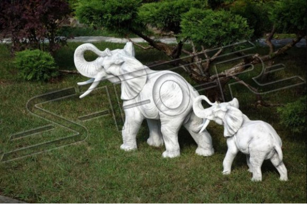 Garden decoration elephant terrace stone figurines statue decor
