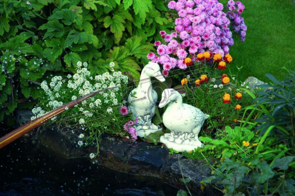 Garden Decoration Duck Terrace Stone Figures Figure Deco Statue Sculpture