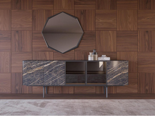 Luxury Dining Room Complete Dining Table 4x Chairs Furniture Sideboard with Mirror