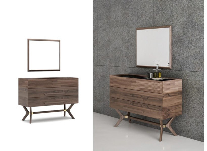 Luxury dresser with mirror, modern bedroom style, wooden cabinet design