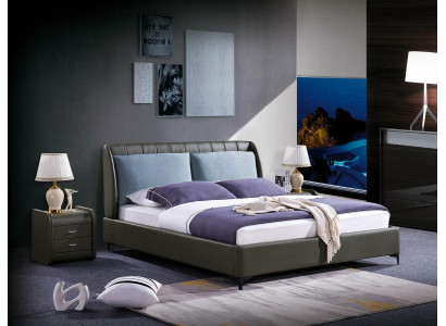 Luxury bedroom furniture 3-piece complete set bed 2x bedside tables modern design.