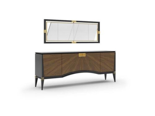 Luxury Set Dining Room Sideboard with Mirror Design Modern Furniture New
