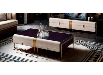 Coffee table sofa side table luxury wood living room stainless steel modern