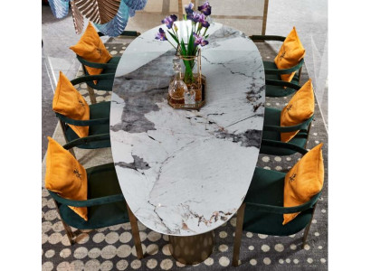 Dining table marble stainless steel new creative modern design furniture luxury