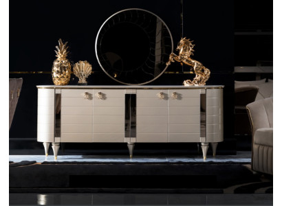 Luxury dresser cabinet shelf console furniture wooden cabinet mirror dresser cabinet
