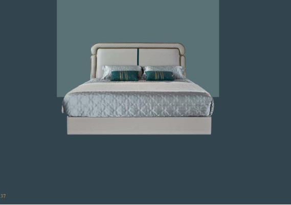 Bed 2x Nightstand Beige Bedroom Modern Design Furniture Wood Luxury