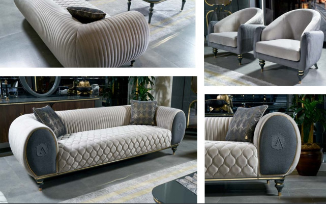 Design sofas upholstered couches fabric relax modern sofa set 3+1+1 seater set