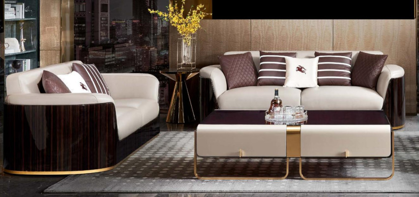 Coffee table sofa side table luxury wood living room stainless steel modern