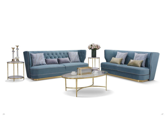 Designer Sofa Sofa Set 2+2 Seater Couch Upholstery Suite New Furniture