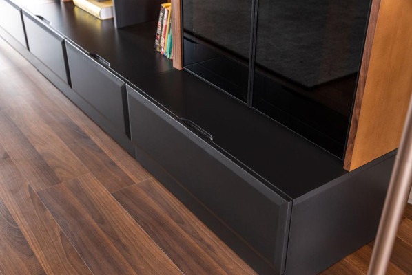 Wall unit TV furniture wall cabinets living room display cabinet modern wood brown
