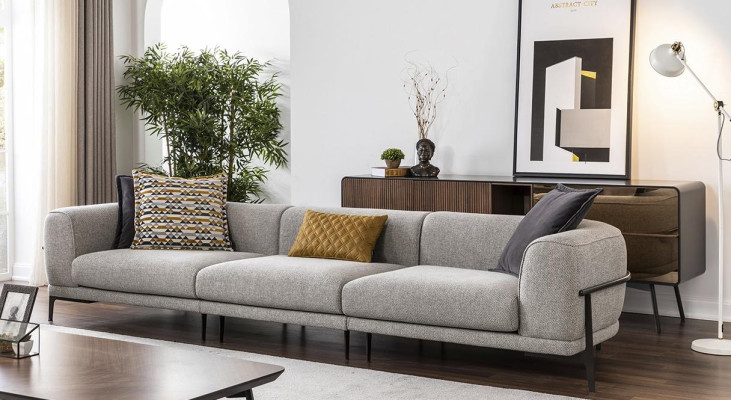 Sofa set Sofas Imitation Leather Sofa 321 Seater Modern Yellow Armchair Set