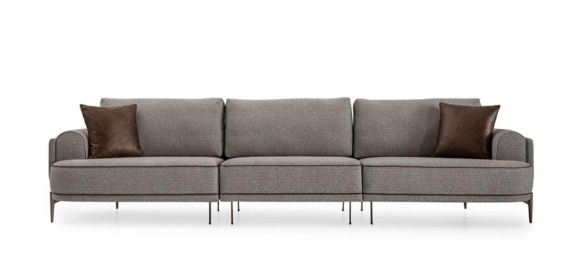 Three-seater sofa, 3-seater fabric sofa, modern sofas, gray fabric couch, new
