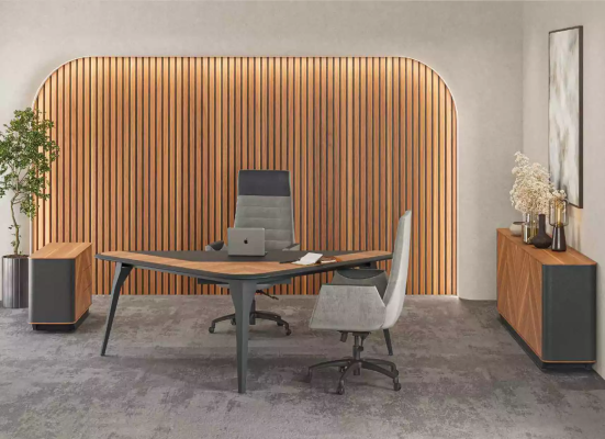 Office room desk dresser sideboard modern wood brown