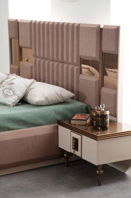 Bedroom complete set 4-piece bed 2x bedside tables wardrobe beds