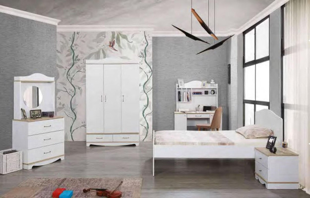 Modern desk with shelves, youth room, children's room, designer furniture, luxury