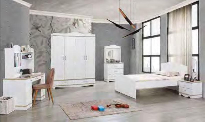 Modern desk with shelves, youth room, children's room, designer furniture, luxury