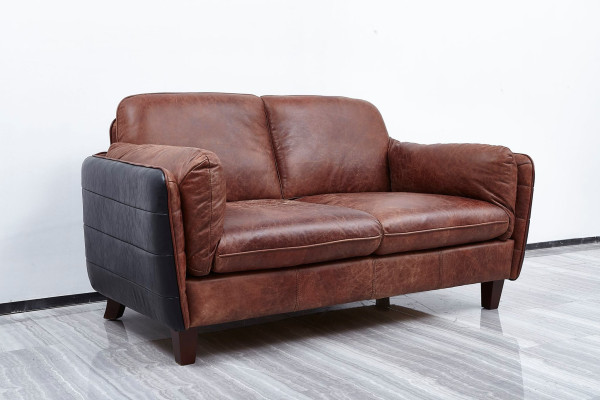 Luxury vintage 3+2 seater genuine leather furniture living room sofa suite loft set