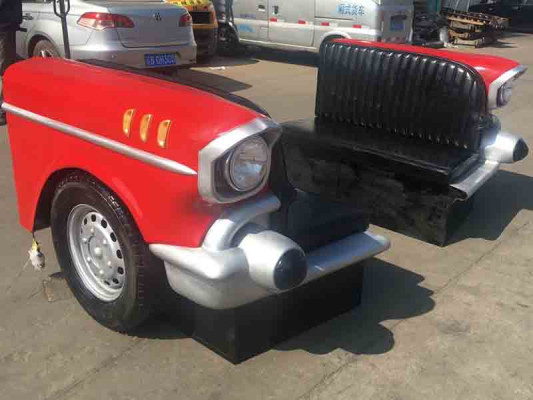 Double Car Sofa Diner Sofa Couch Car Furniture USA Interior Decoration Model Leather