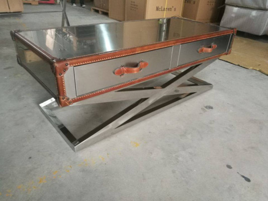 Vintage coffee table living room table tables aluminum table coffee table aviator