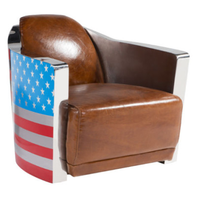 Real Leather Vintage Leather Armchair Designer Chair Rocket Union Jack Vintage