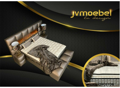 Bed 2x Nightstand 3 pcs. Bedroom Set Design Modern Luxury Bed Frame