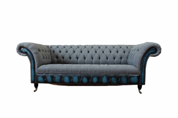 Chesterfield sofa upholstery designer couches sofas set three-seater gray