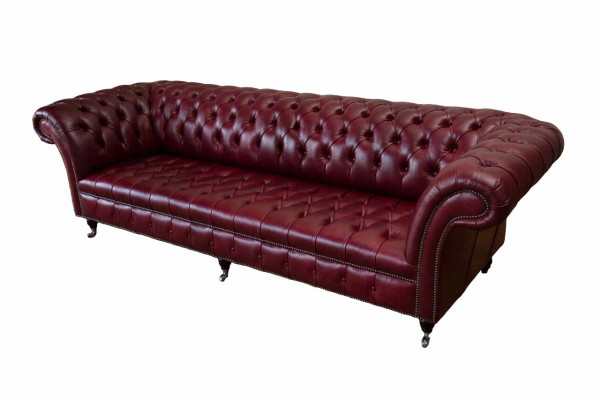 Modern Design Sofa 4-Seater Couch Luxury Classic Leather Chesterfield Sofas