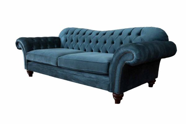 Turkish Sofa Luxury Textile Chesterfield Couch Sofas Blue Upholstery Seating Design
