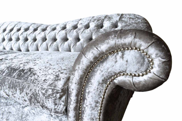 Chesterfield Couch Textile Velvet Fabric Sofa Furniture Design 3-Seater Purple
