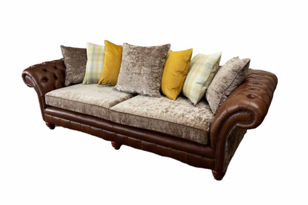 Sofa Couch 3-Seater Design Couch Upholstery Fabric Classic Three-Seater New