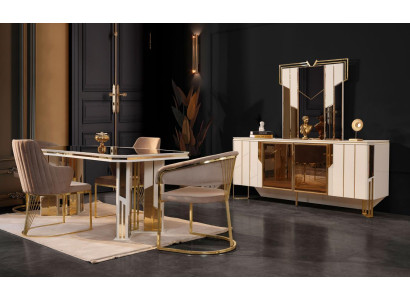Complete dining set dining nook dining room dining table chairs white 9-piece set