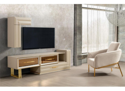 Wall unit RTV lowboard sideboard TV stand wall cabinet beige modern