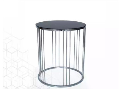 Side table living room furniture material stainless steel black design modern
