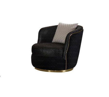 Design armchair 1-seater textile luxury upholstery chair black color luxury