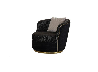 Design armchair 1-seater textile luxury upholstery chair black color luxury