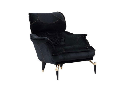 Perfect soft armchair for living room black color new luxury furniture textile