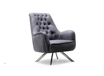 Armchair Design Couch Sofa Relax Textile Upholstery Seat Luxury Gray New