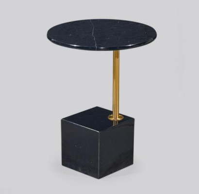 Modern black side table with marble imitation tables living room furniture
