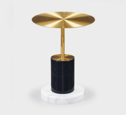 Modern golden marble side table living room tables round design