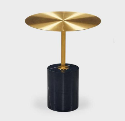 Round Black-Gold Side Table Designer Living Room Furniture Tables