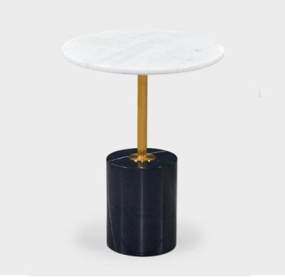 Luxurious black side table, living room storage table, round shape, new
