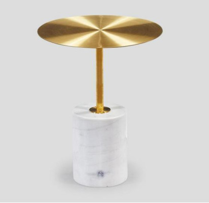 Luxury White Storage Table Living Room Side Table Faux Marble Coffee Table