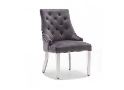 Gray dining room Chesterfield chair textile chair luxurious single-seater
