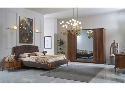 Complete Bedroom Bed Double Bed Set 4-Piece Bedroom Brown New