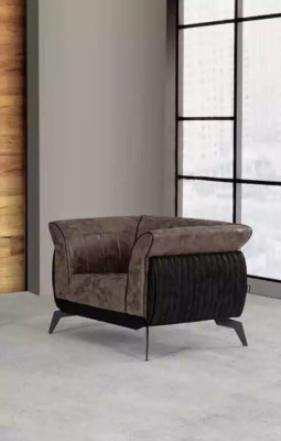 Brown sofa suite three-seater armchair office furniture couch set 2 pcs