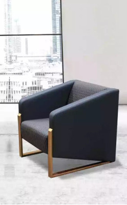 Black complete sofa set office furniture textile three-seater armchair